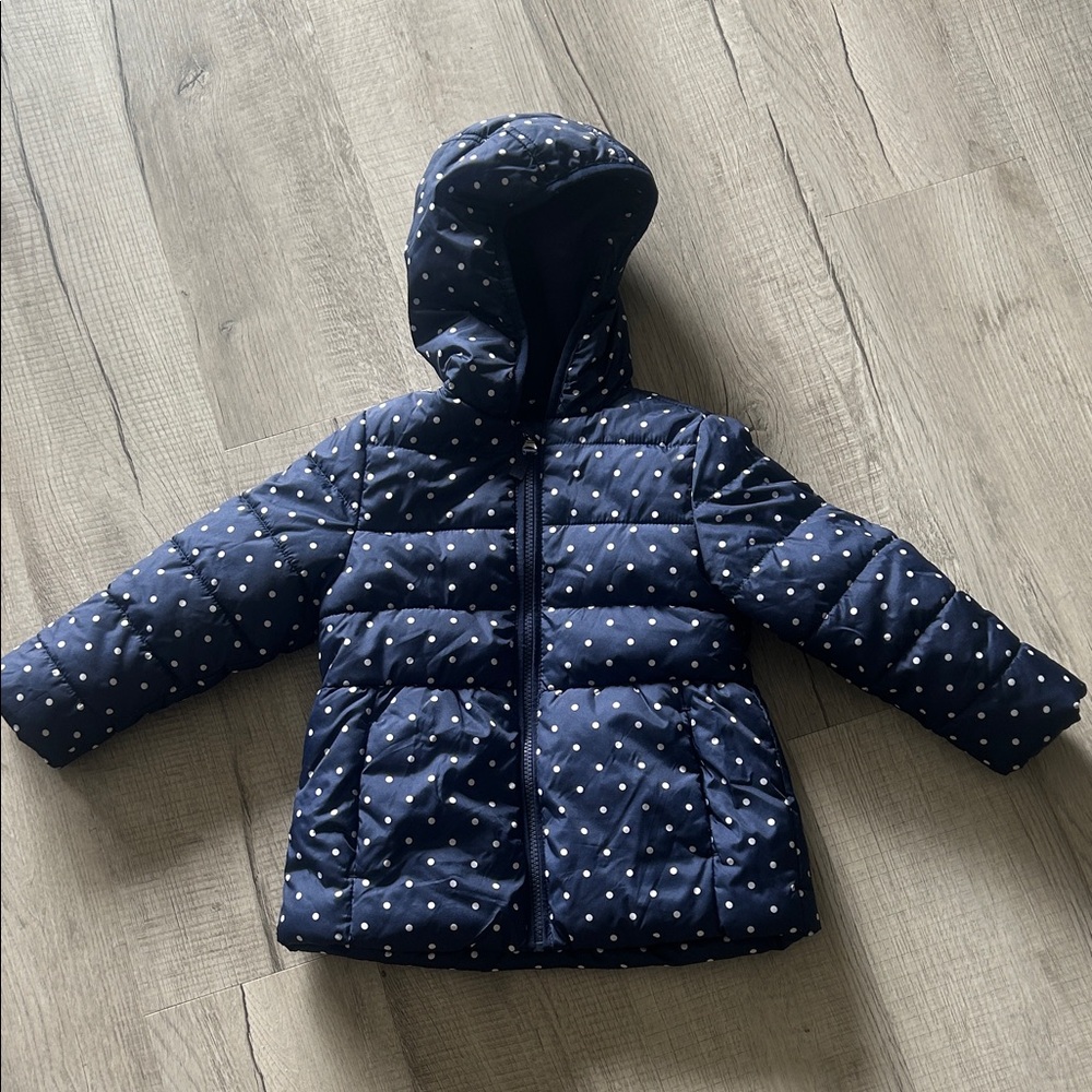 Healthtex Navy Polka Dot Puffer Jacket